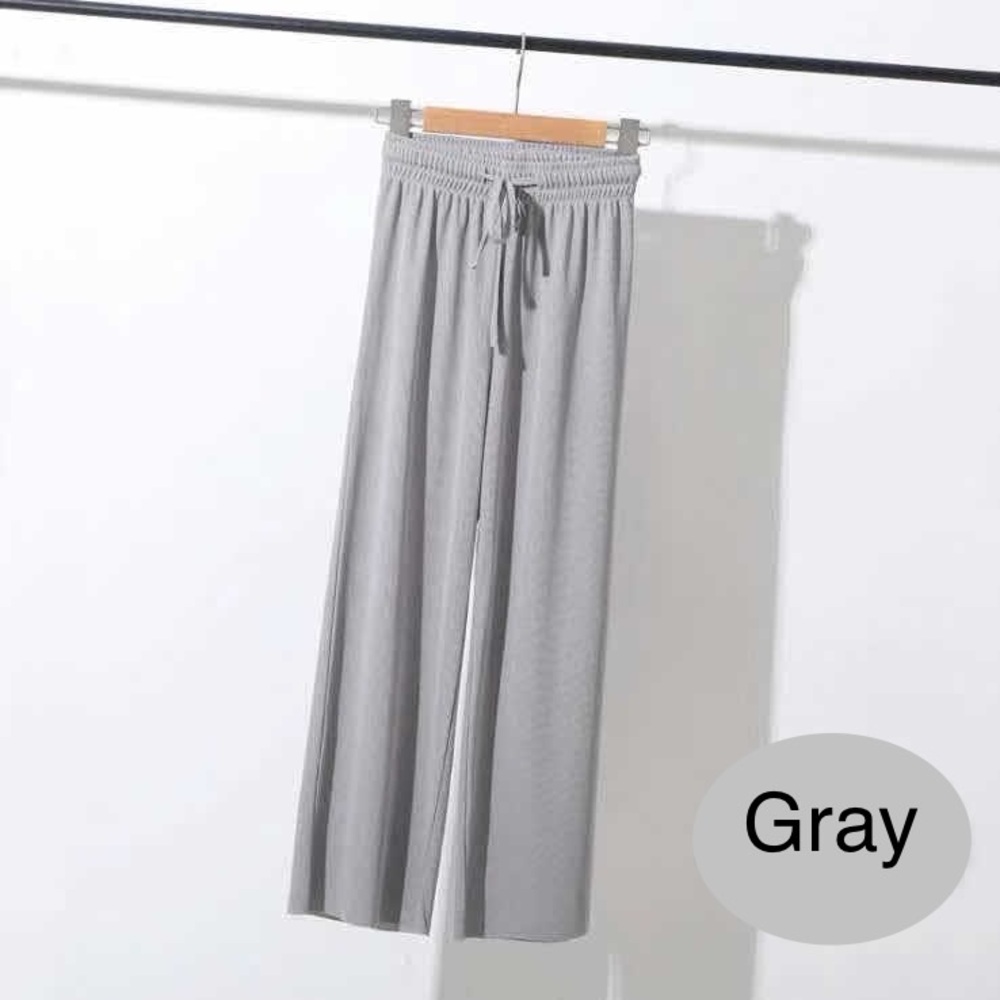 Women’s/Girls Gray Wide-Leg Casual Pants